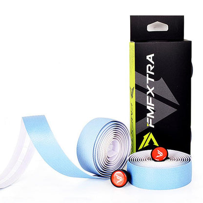 FMFXTRA F258 1pair Road Bike Handlebar Strap Anti-Slip Breathable Gradient Handlebar Tape(White Blue) by FMFXTRA