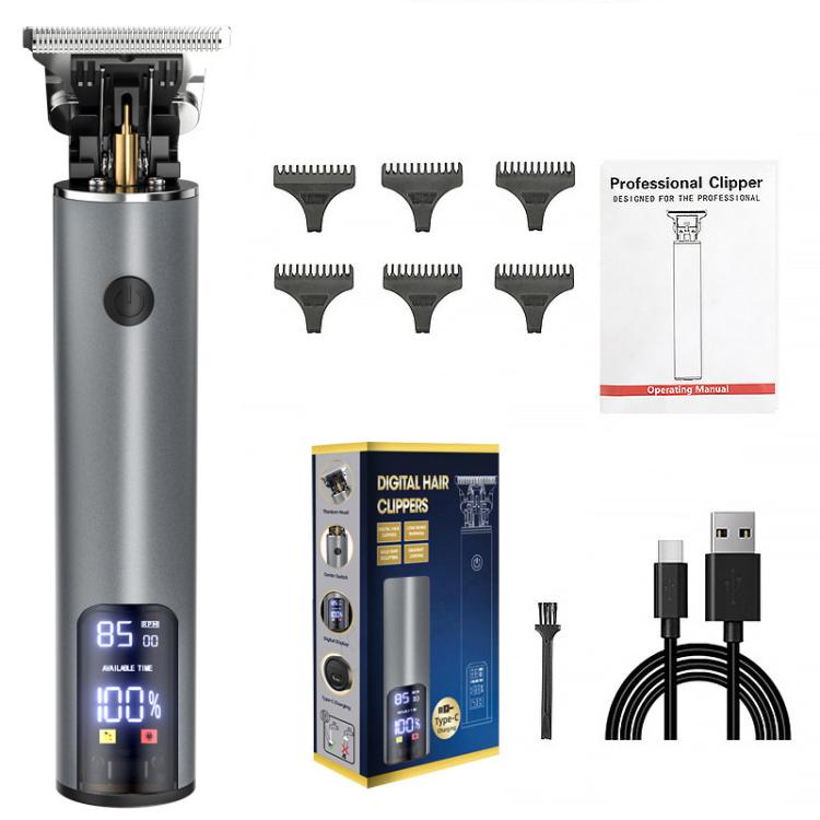 Rechargeable Haircut Kit Hair Clippers For Men - Zero Blade Trimmer For Vintage Oil Head & Bald Head Styles(Dark Metallic Gray) by bashfashion