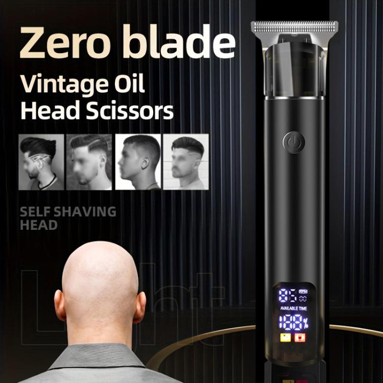 Rechargeable Haircut Kit Hair Clippers For Men - Zero Blade Trimmer For Vintage Oil Head & Bald Head Styles(Black) by bashfashion