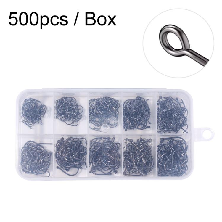 500pcs / Box HENGJIA FH032 3-12# Outdoor Fishing Single Hook With Ring by HENGJIA