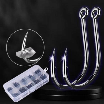 500pcs / Box HENGJIA FH032 3-12# Outdoor Fishing Single Hook With Ring by HENGJIA