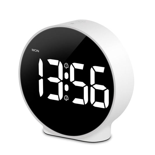 EDUP EH-8816 Simple Digital Electronic Clock Night Light Battery Plug-in Dual Power Mode Alarm Clock(White Case White Letter) by EDUP