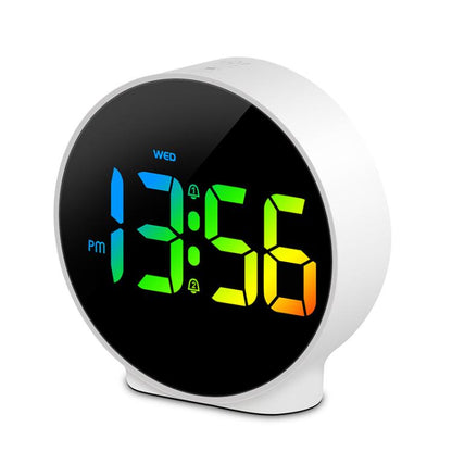 EDUP EH-8816 Simple Digital Electronic Clock Night Light Battery Plug-in Dual Power Mode Alarm Clock(White Case Colorful Letter) by EDUP