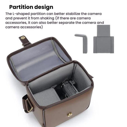 Cwatcun D185 Medium Shoulder Leisure Camera Bag Vintage PU Waterproof Micro SLR Camera Storage Bag(Brown) by Cwatcun