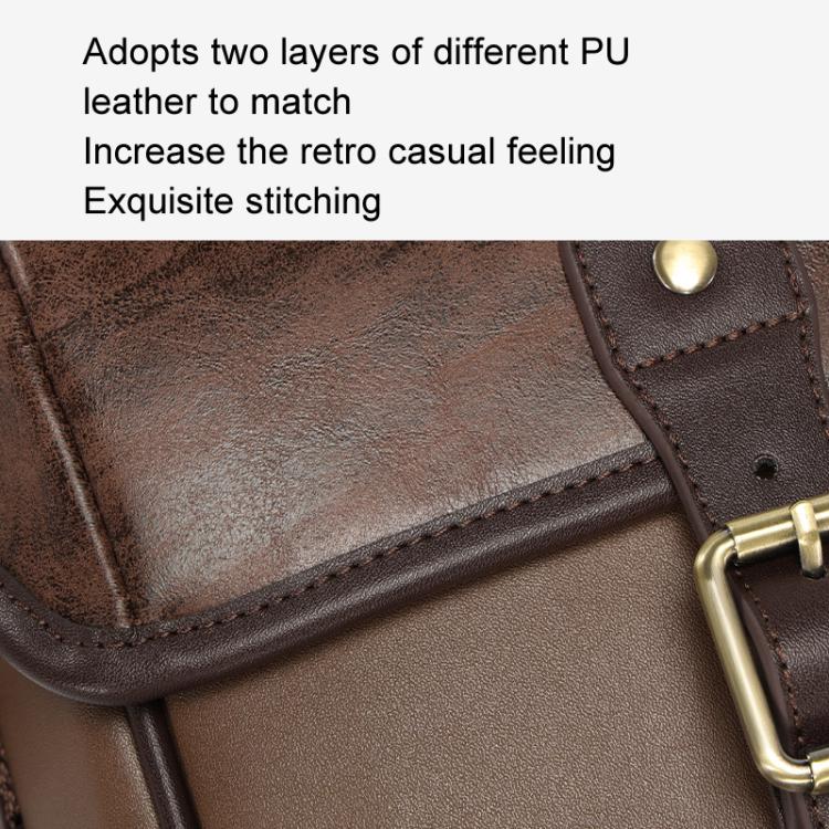 Cwatcun D185 Medium Shoulder Leisure Camera Bag Vintage PU Waterproof Micro SLR Camera Storage Bag(Brown) by Cwatcun