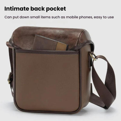 Cwatcun D185 Medium Shoulder Leisure Camera Bag Vintage PU Waterproof Micro SLR Camera Storage Bag(Brown) by Cwatcun