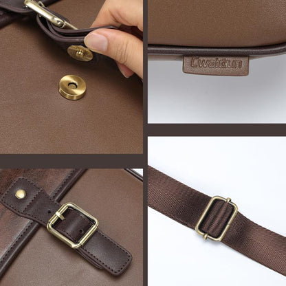 Cwatcun D185 Medium Shoulder Leisure Camera Bag Vintage PU Waterproof Micro SLR Camera Storage Bag(Brown) by Cwatcun