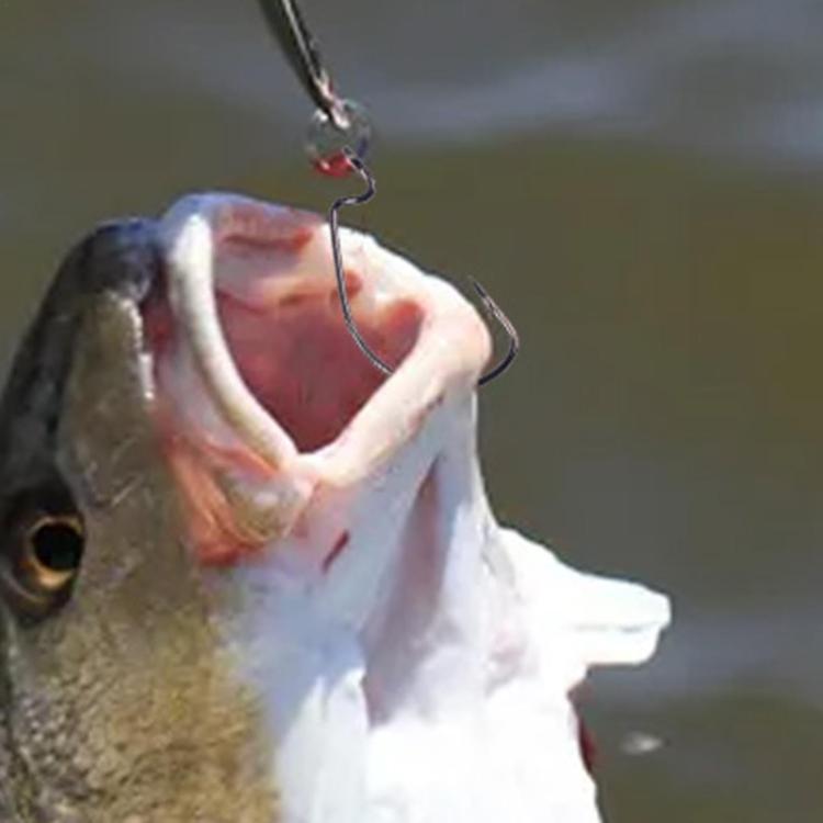 HENGJIA FH013 50pcs / Box Outdoor Fishing Cranked Stripers Hook Set, Color: Red by HENGJIA