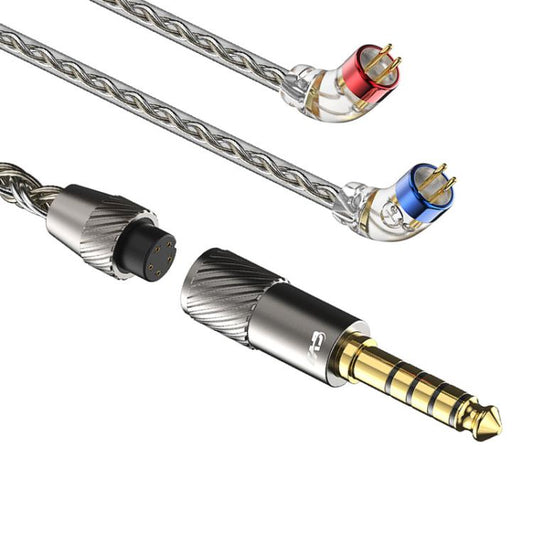CVJ TS800 Eight Strands Copper Silver Plated Interchangeable Audio Plugs Headphone Upgrade Cable, Style: 4.4mm 0.78mm by CVJ