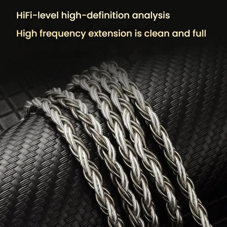 CVJ TS800 Eight Strands Copper Silver Plated Interchangeable Audio Plugs Headphone Upgrade Cable, Style: 4.4mm 0.75mm by CVJ