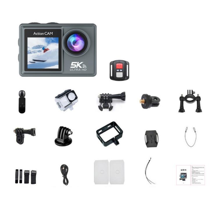 M40TRW With Touch Screen + Remote Control + Microphone 5K Action Camera Anti-Shake Outdoor HD Shooting Cycling Recorder Under Dive Camera by bashfashion