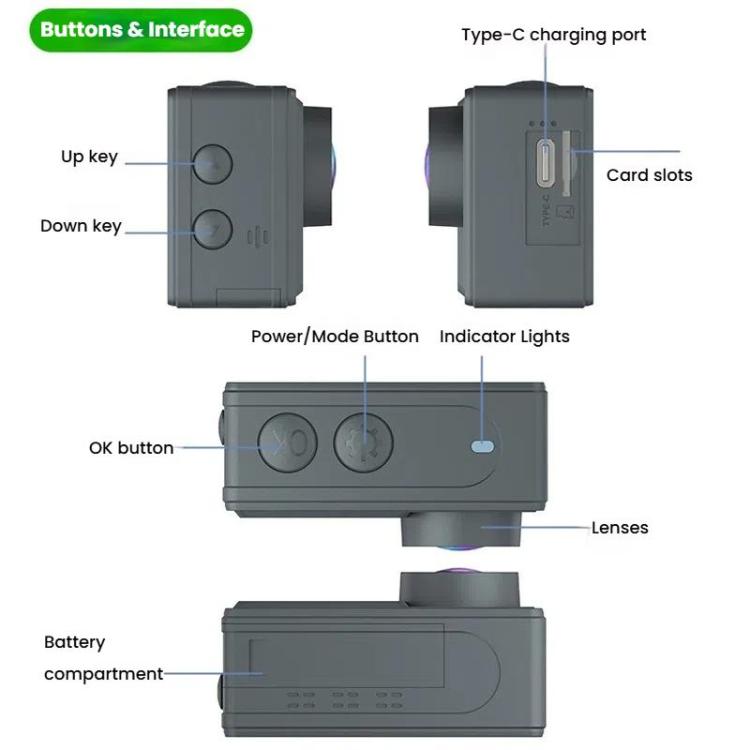M40TR With Touch Screen + Remote Control 5K Action Camera Anti-Shake Outdoor HD Shooting Cycling Recorder Under Dive Camera by bashfashion