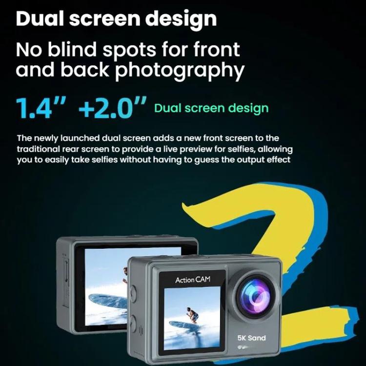 M40TRW With Touch Screen + Remote Control + Microphone 5K Action Camera Anti-Shake Outdoor HD Shooting Cycling Recorder Under Dive Camera by bashfashion