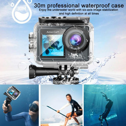M40TRW With Touch Screen + Remote Control + Microphone 5K Action Camera Anti-Shake Outdoor HD Shooting Cycling Recorder Under Dive Camera by bashfashion