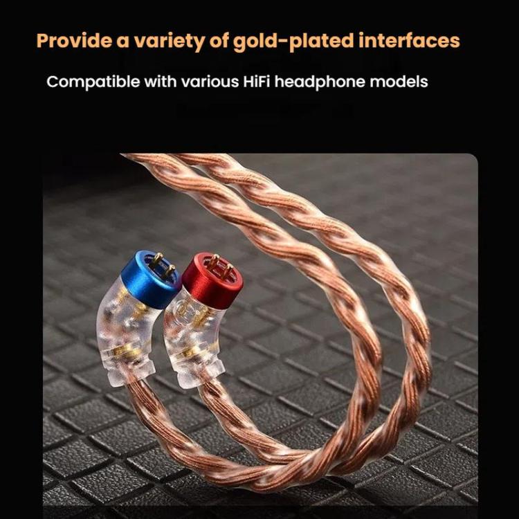 CVJ VS400 Interchangeable Audio Plug Oxygen-Free Copper Headphone Upgrade Cable, Style: 4.4mm 0.75mm by CVJ