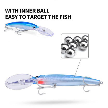 PROBEROS DW627 Long-Distance Casting Large Minnow Lure Fishing Bionic Bait, Style: F(17cm/32g) by PROBEROS