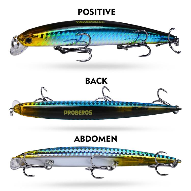 PROBEROS DW622 12.5cm-16g Submerged Minnow Lure All-Purpose Sea Fishing Plastic Bionic Hard Bait(B) by PROBEROS