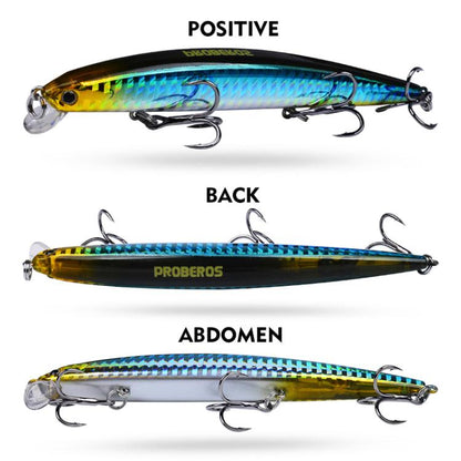 PROBEROS DW622 12.5cm-16g Submerged Minnow Lure All-Purpose Sea Fishing Plastic Bionic Hard Bait(D) by PROBEROS