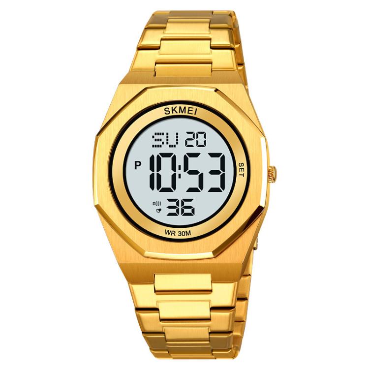 SKMEI 2479 Men Business Casual Multi-Function Chronograph Electronic Watch(Gold) by SKMEI