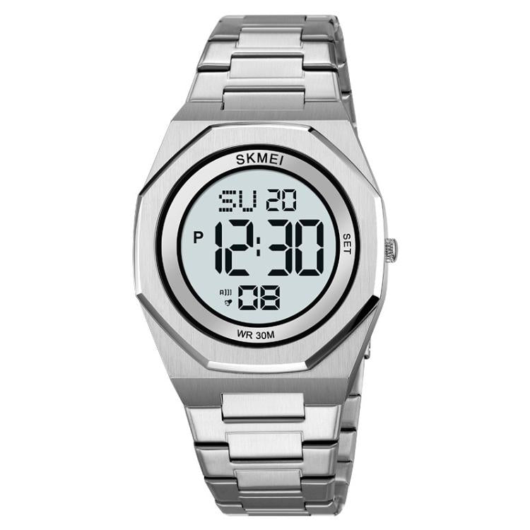 SKMEI 2479 Men Business Casual Multi-Function Chronograph Electronic Watch(Silver) by SKMEI
