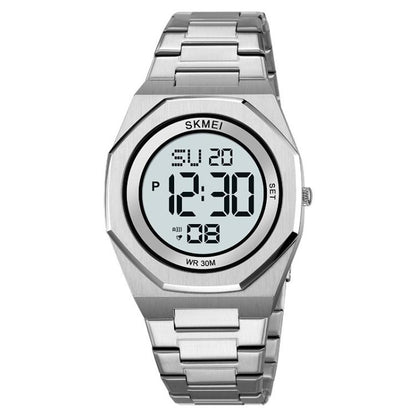 SKMEI 2479 Men Business Casual Multi-Function Chronograph Electronic Watch(Silver) by SKMEI