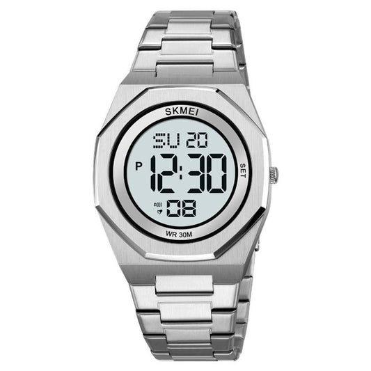 SKMEI 2479 Men Business Casual Multi-Function Chronograph Electronic Watch(Silver) by SKMEI