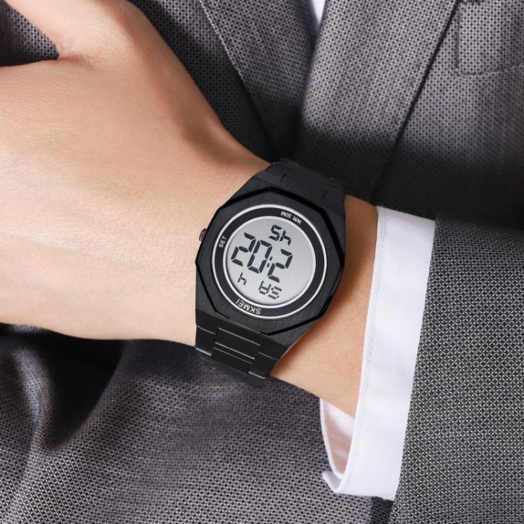 SKMEI 2479 Men Business Casual Multi-Function Chronograph Electronic Watch(Black) by SKMEI