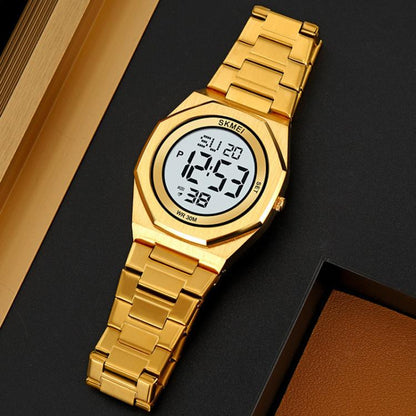 SKMEI 2479 Men Business Casual Multi-Function Chronograph Electronic Watch(Gold) by SKMEI