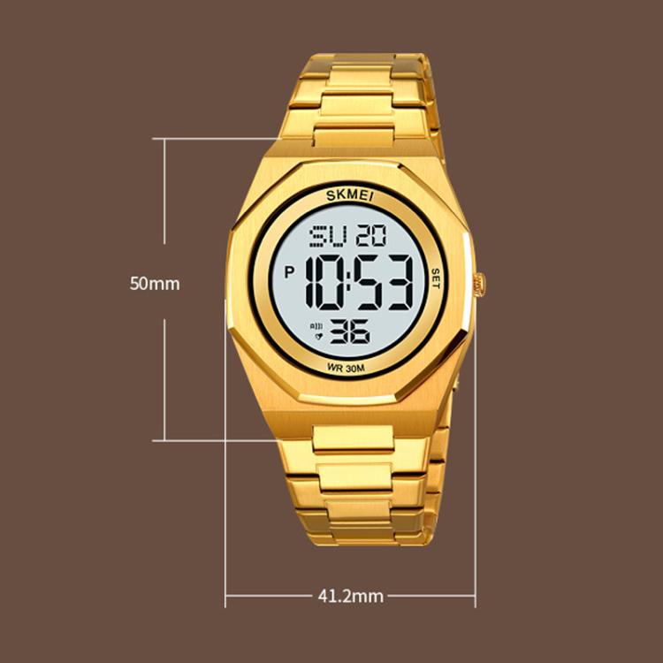 SKMEI 2479 Men Business Casual Multi-Function Chronograph Electronic Watch(Gold) by SKMEI