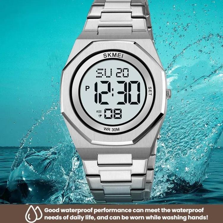 SKMEI 2479 Men Business Casual Multi-Function Chronograph Electronic Watch(Silver) by SKMEI