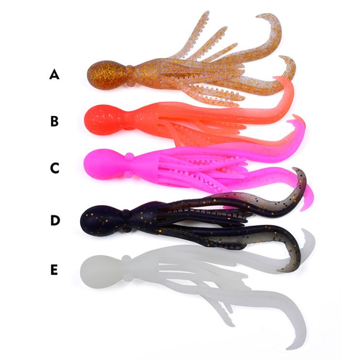 5pcs / Pack PROBEROS DW6123 10cm-4.8g Simulated Squid Soft Bait Sea Fishing Octopus False Lure(A) by PROBEROS