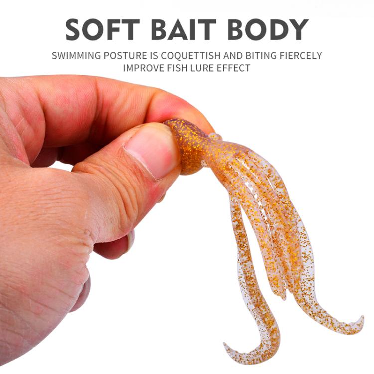 5pcs / Pack PROBEROS DW6123 10cm-4.8g Simulated Squid Soft Bait Sea Fishing Octopus False Lure(C) by PROBEROS