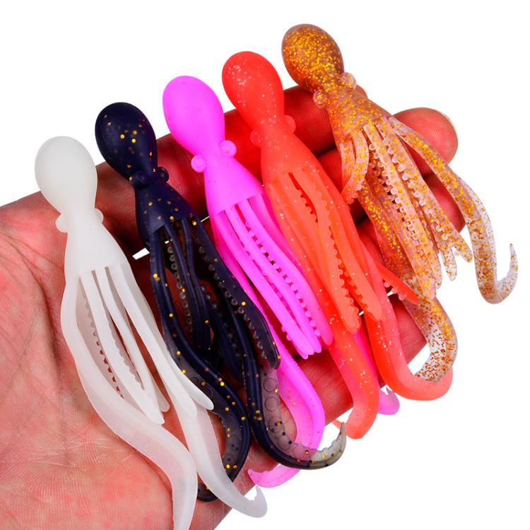 5pcs / Pack PROBEROS DW6123 10cm-4.8g Simulated Squid Soft Bait Sea Fishing Octopus False Lure(B) by PROBEROS