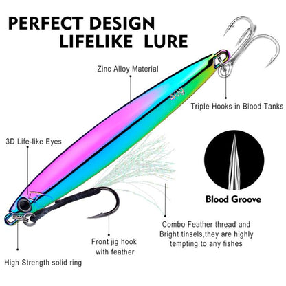 20g PROBEROS LF144 Zinc Alloy Lure Long-Distance Casting Fast-Draw Spanish Mackerel Mirror Bait(Colorful) by PROBEROS