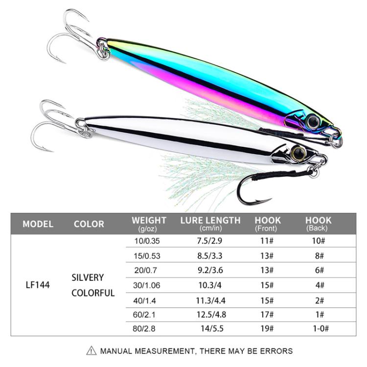 60g PROBEROS LF144 Zinc Alloy Lure Long-Distance Casting Fast-Draw Spanish Mackerel Mirror Bait(Silver) by PROBEROS