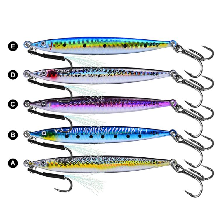 28G PROBEROS LF151 Long-Distance Casting Sinking Lure 3D Fast-Draw Sea Fishing Mackerel Hook(D) by PROBEROS