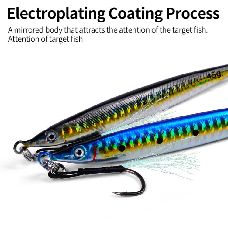 17G PROBEROS LF151 Long-Distance Casting Sinking Lure 3D Fast-Draw Sea Fishing Mackerel Hook(E) by PROBEROS