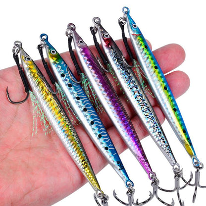14G PROBEROS LF151 Long-Distance Casting Sinking Lure 3D Fast-Draw Sea Fishing Mackerel Hook(A) by PROBEROS