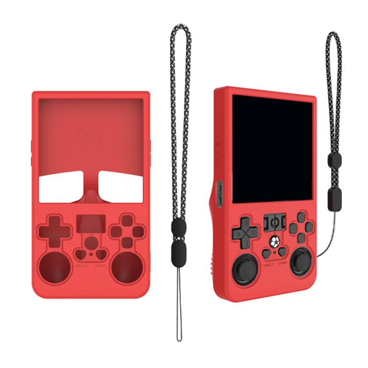 For R36 MAX Handheld Game Consoles Dustproof Silicone Protective Cover(Red) by bashfashion
