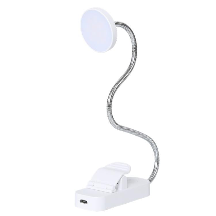 Hose Clip Book Light Night Reading Lamp Adjustable Brightness USB Rechargeable Book Clip Lights(12LED Shower Type-White) by bashfashion