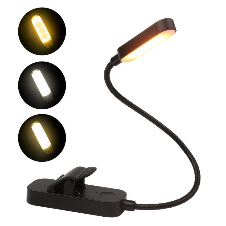 Hose Clip Book Light Night Reading Lamp Adjustable Brightness USB Rechargeable Book Clip Lights(8LED Long Strip Type-White) by bashfashion