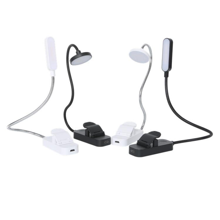 Hose Clip Book Light Night Reading Lamp Adjustable Brightness USB Rechargeable Book Clip Lights(8LED Long Strip Type-White) by bashfashion