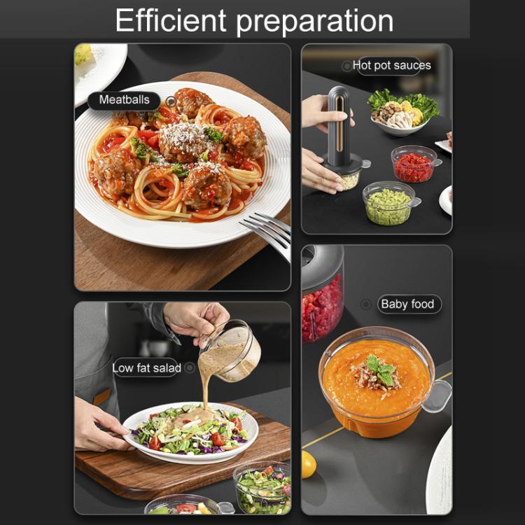 Small Baby Food Processor Kitchen Multifunction Cordless Electrical Meat Grinder(Black) by bashfashion