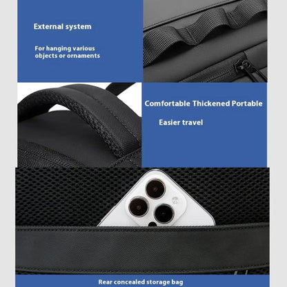 BANGE BG-3055 Men Large Capacity Shoulder Bag Expanded Capacity Business Travel Backpack(Black) by BANGE