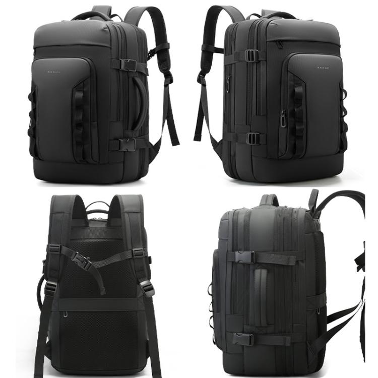 BANGE BG-3055 Men Large Capacity Shoulder Bag Expanded Capacity Business Travel Backpack(Black) by BANGE
