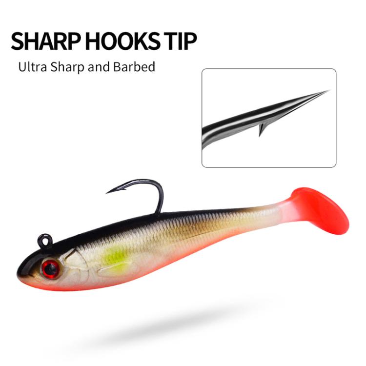 PROBEROS DW6092N6A 5pcs / Set T-Tail Lua False Bait Single Hook Full Swimming Submerged Imitation Soft Lure by PROBEROS