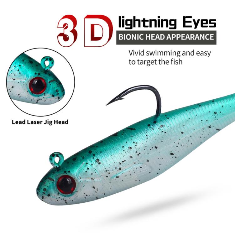 PROBEROS DW6092N6A 5pcs / Set T-Tail Lua False Bait Single Hook Full Swimming Submerged Imitation Soft Lure by PROBEROS