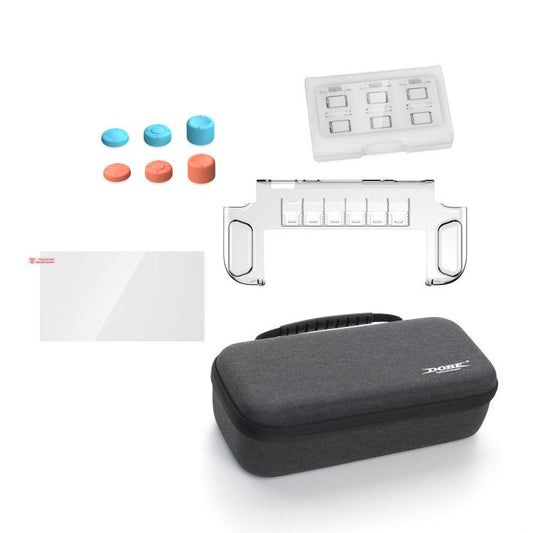 DOBE TNS-5112 For Switch 2 10 In 1 Host Storage Bag+Crystal Case+Tempered Film+Rocker Caps Drop Protection Set by DOBE
