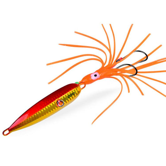 100G PROBEROS LF159 Luminous Bearded Squid Hook Slow Cranking Road Runner Iron Plate Bionic False Bait(B) by PROBEROS