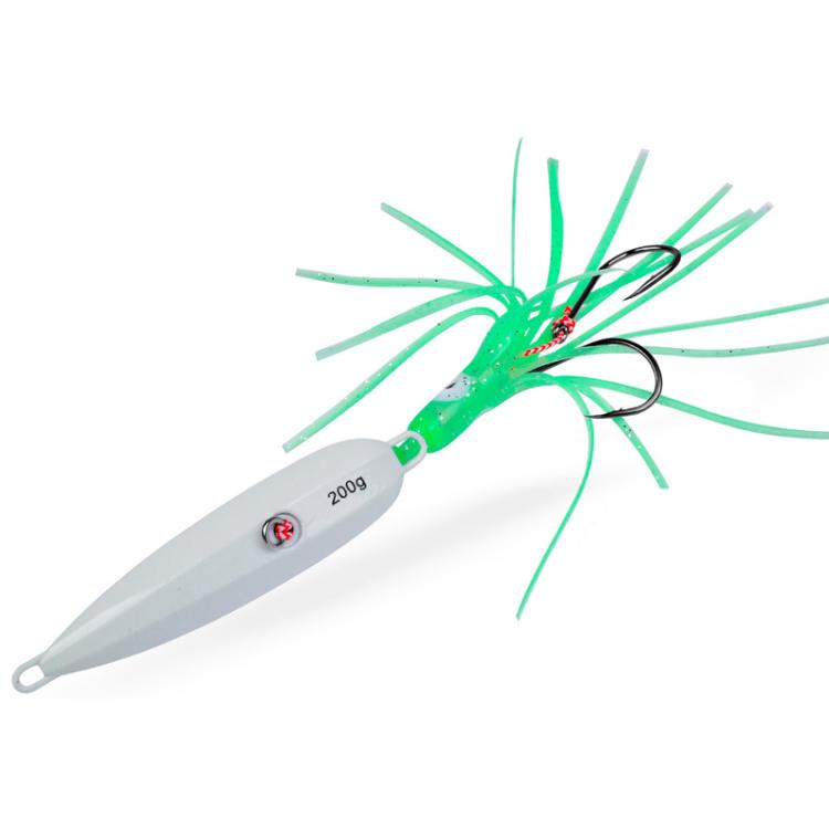 150G PROBEROS LF159 Luminous Bearded Squid Hook Slow Cranking Road Runner Iron Plate Bionic False Bait(A) by PROBEROS